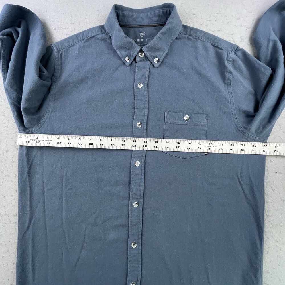Free Fly Shirt Men's XL Blue Bamboo Cotton Blend Long Sleeve Button Up Pocket - Picture 9 of 11
